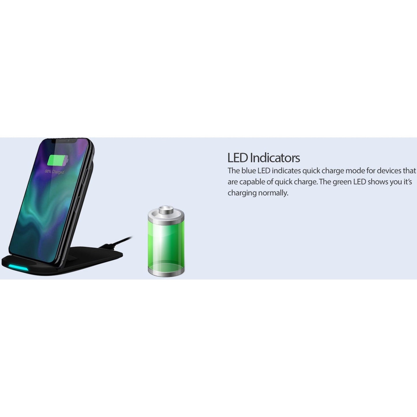 Adesso 10W Max Qi-Certified 2-Coil Foldable Wireless Charging Stand