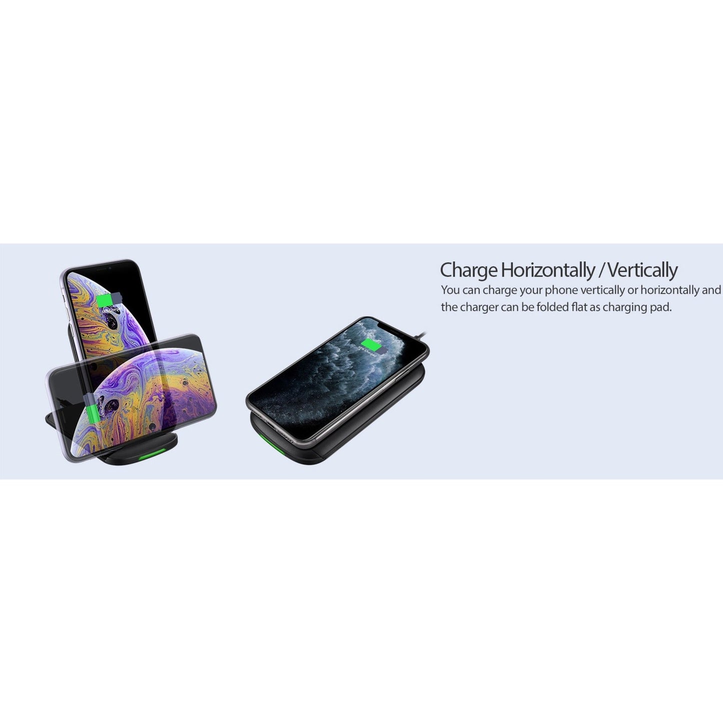 Adesso 10W Max Qi-Certified 2-Coil Foldable Wireless Charging Stand