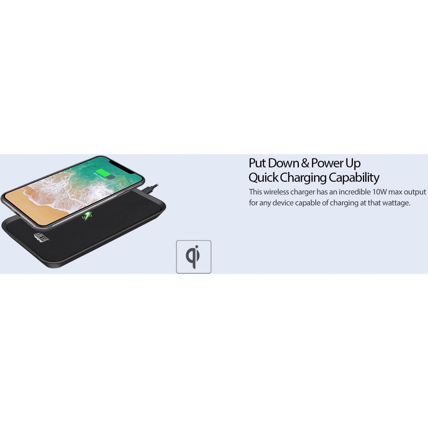 Adesso 10W Max Qi-Certified 3-Coil Wireless Charging Pad