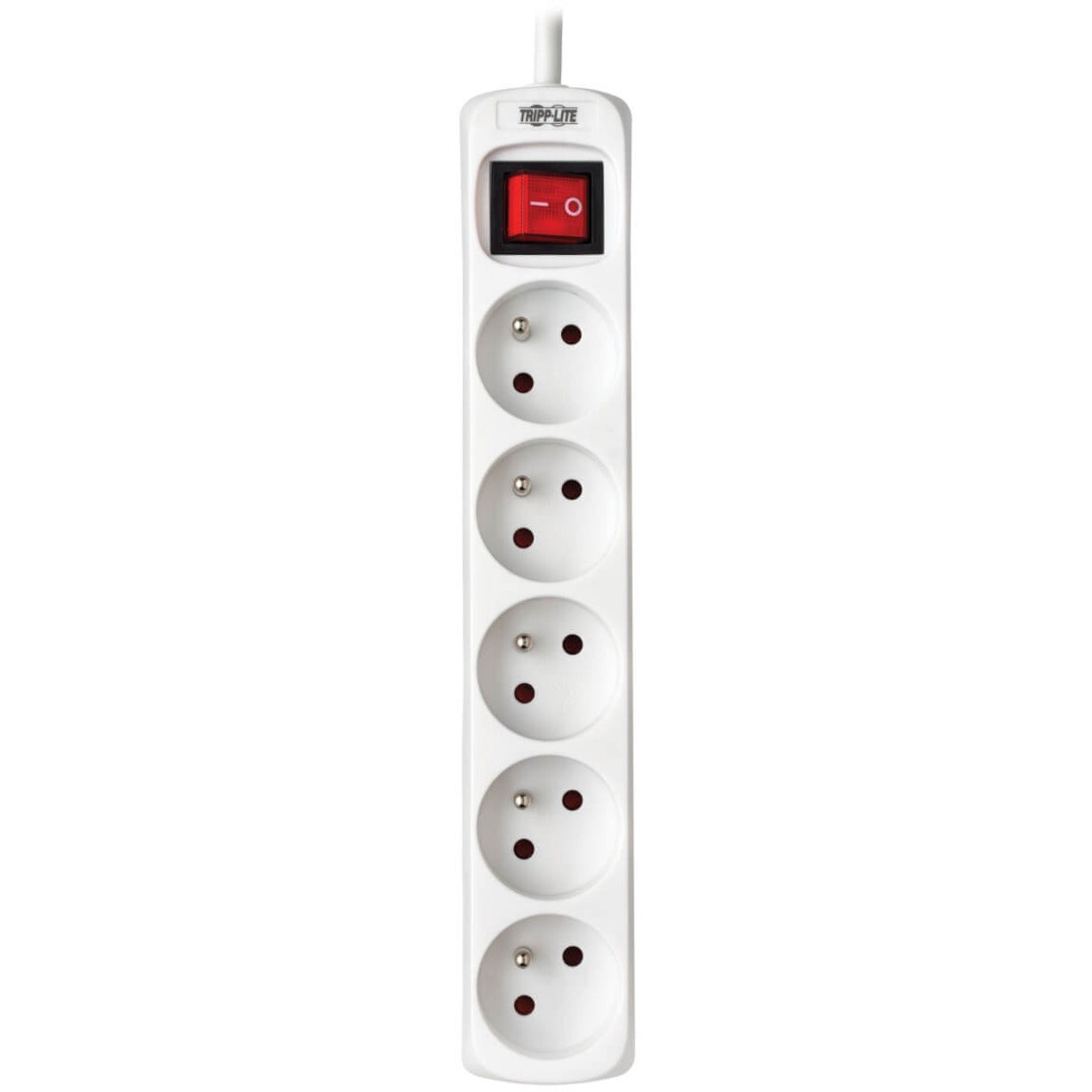 Tripp Lite 5-Outlet Power Strip French Type E Outlets 220-250V AC 16A 1.5 m Cord Type E Plug White