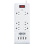 Tripp Lite 6-Outlet Surge Protector with 4 USB Ports (4.2A Shared) 15 ft. (4.57 m) Cord 5-15P Plug 900 Joules White