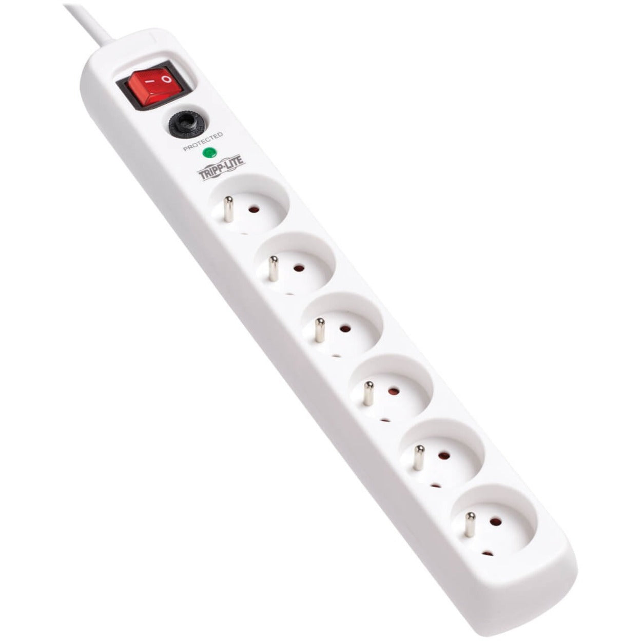 Tripp Lite 6-Outlet Surge Protector French Type E Outlets 220-250V AC 16A 1.8 m Cord Type E Plug White