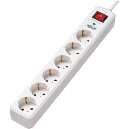 Tripp Lite 6-Outlet Surge Protector German Type F Schuko Outlets 220-250V AC 16A 1.8 m Cord Schuko Plug White