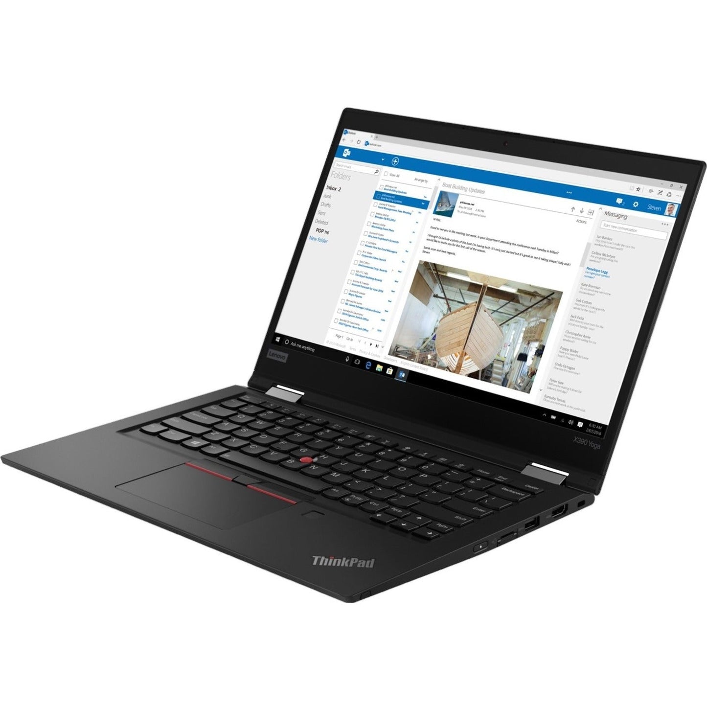 Lenovo ThinkPad X390 Yoga 20NQS5UC00 13.3" Touchscreen 2 in 1 Notebook - Full HD - 1920 x 1080 - Intel Core i7 8th Gen i7-8565U Quad-core (4 Core) 1.80 GHz - 16 GB Total RAM - 512 GB SSD - Black