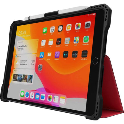 MAXCases Extreme Folio-X Rugged Carrying Case (Folio) for 10.2" Apple iPad Air (2019) Tablet - Red Clear