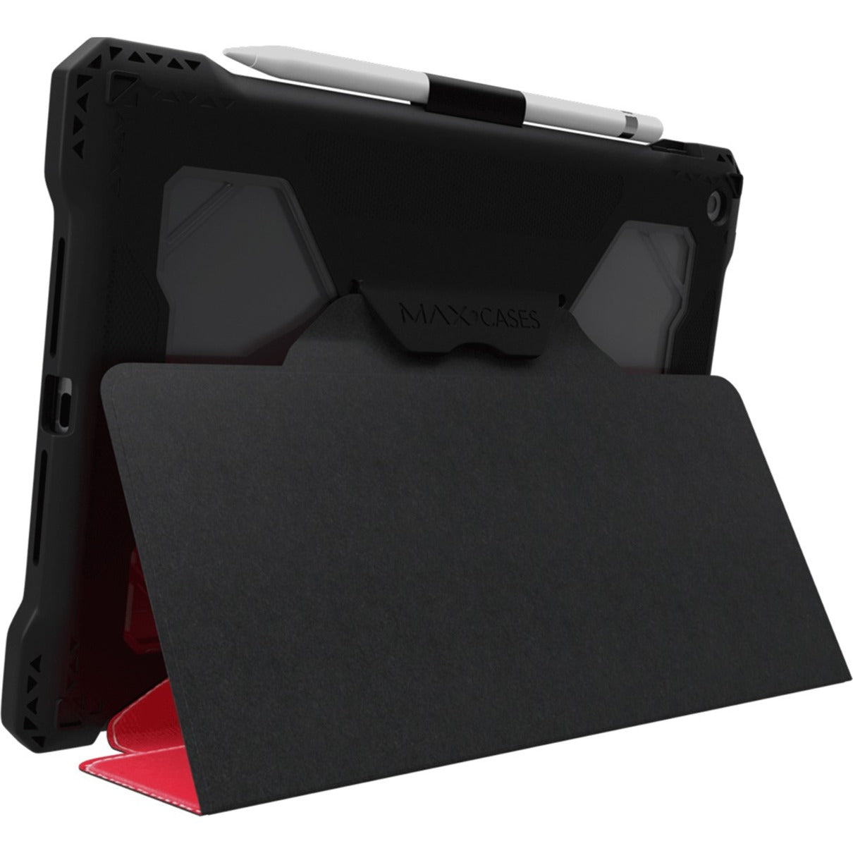 MAXCases Extreme Folio-X Rugged Carrying Case (Folio) for 10.2" Apple iPad Air (2019) Tablet - Red Clear