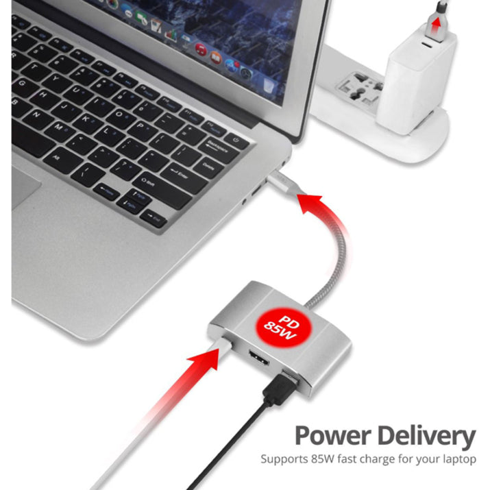 SIIG USB 3.1 Type-C Hub with HDMI & PD Charging Adapter - 4K Ready