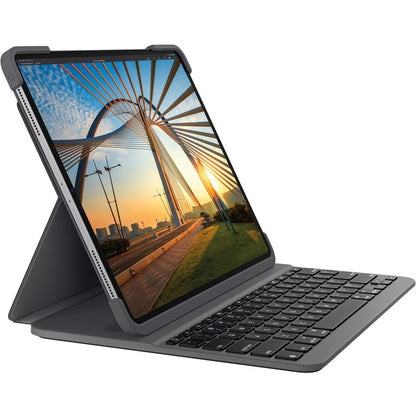 Logitech Slim Folio Pro Keyboard/Cover Case (Folio) for 11" Apple iPad Pro iPad Pro (2nd Generation) Tablet - Oxford Gray