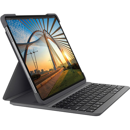 Logitech Slim Folio Pro Keyboard/Cover Case (Folio) for 12.9" Apple Logitech iPad Pro (3rd Generation) iPad Pro (4th Generation) Tablet - Oxford Gray