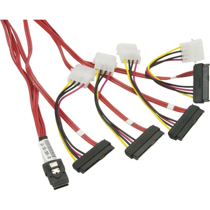 Supermicro MiniSAS to 4 SAS/SATA 60cm with 4 Pin Power 15cm Cable