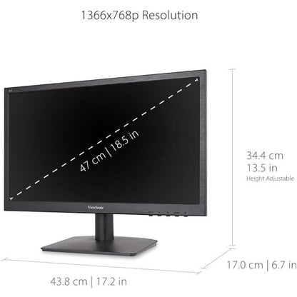 ViewSonic VA1903H 19-Inch WXGA 1366x768p 16:9 Widescreen Monitor with Enhanced View Comfort Custom ViewModes and HDMI for Home and Office