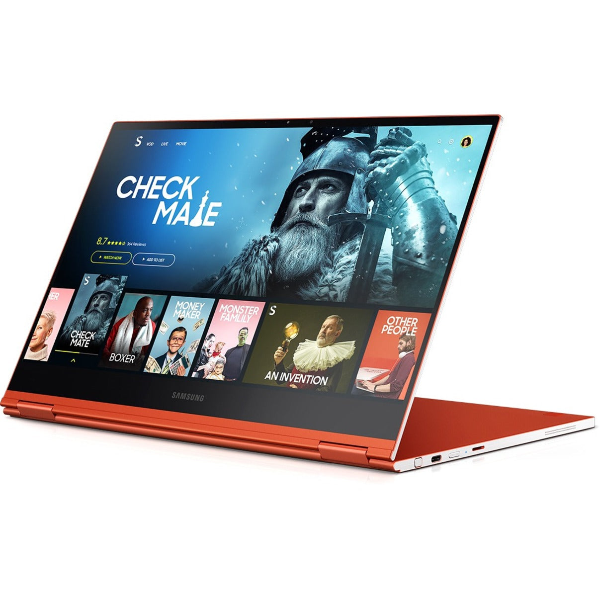 Samsung Galaxy Chromebook XE930QCA-K01US 13.3" Touchscreen Convertible 2 in 1 Chromebook - 4K UHD - 3840 x 2160 - Intel Core i5 10th Gen i5-10210U - 8 GB Total RAM - 256 GB SSD - Fiesta Red