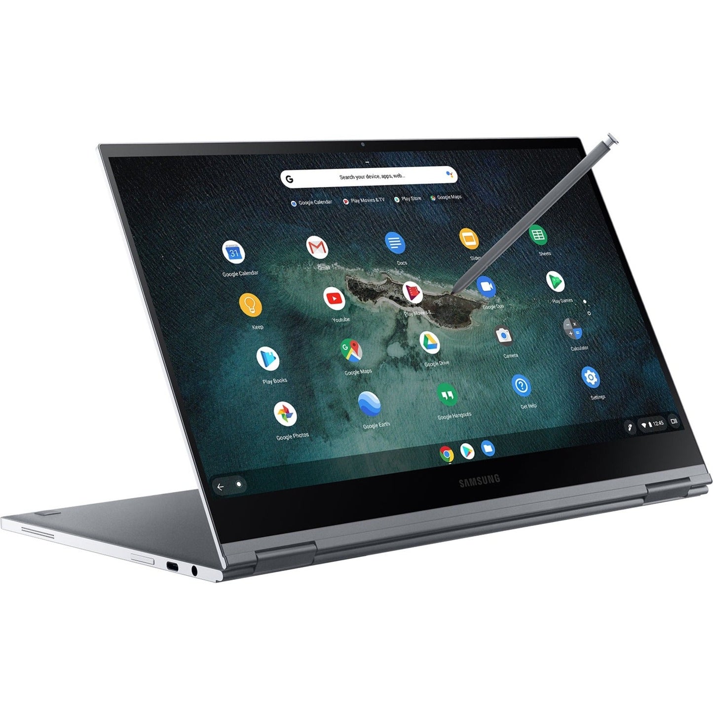 Samsung Galaxy Chromebook XE930QCA-K02US 13.3" Touchscreen Convertible 2 in 1 Chromebook - 4K UHD - 3840 x 2160 - Intel Core i5 10th Gen i5-10210U - 8 GB Total RAM - 256 GB SSD - Mercury Gray