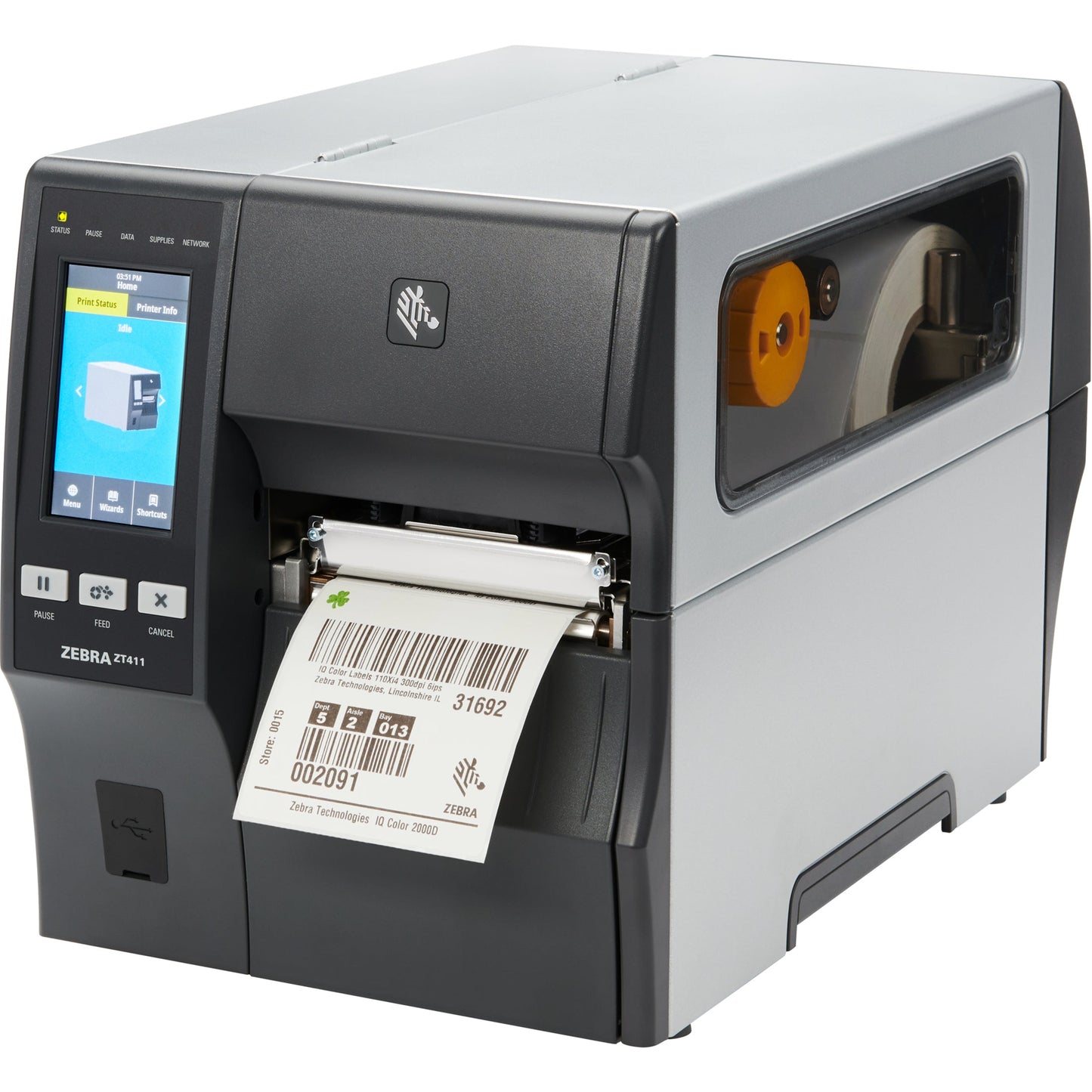 Zebra ZT411 Desktop Direct Thermal/Thermal Transfer Printer - Monochrome - Label Print - Ethernet - USB - Serial - Bluetooth - TAA Compliant