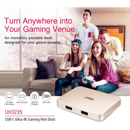 ATEN USB-C 4K Ultra Mini Dock with Power Pass-through