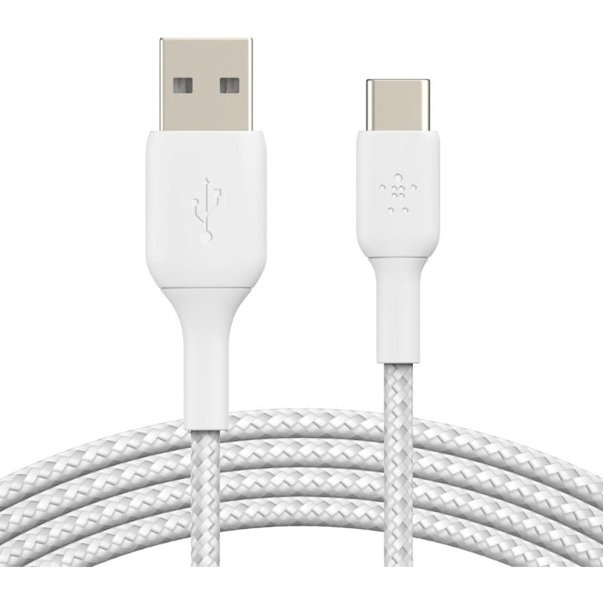 Belkin BoostCharge Braided USB-C to USB-A Cable (2 meter / 6.6 foot White)