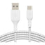 Belkin BoostCharge Braided USB-C to USB-A Cable (2 meter / 6.6 foot White)