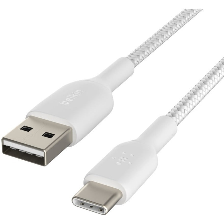 Belkin BoostCharge Braided USB-C to USB-A Cable (2 meter / 6.6 foot White)