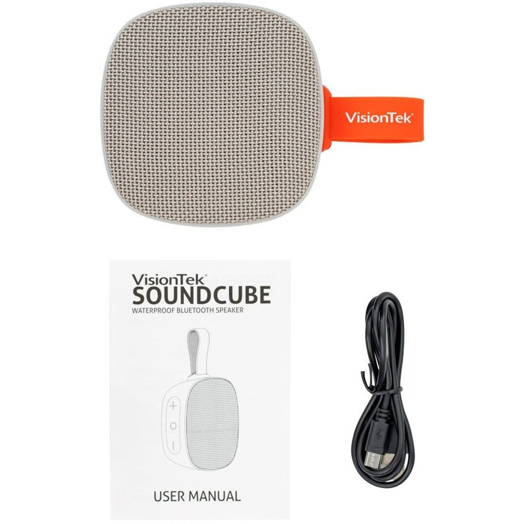 VisionTek Sound Cube Portable Bluetooth Speaker System - Gray