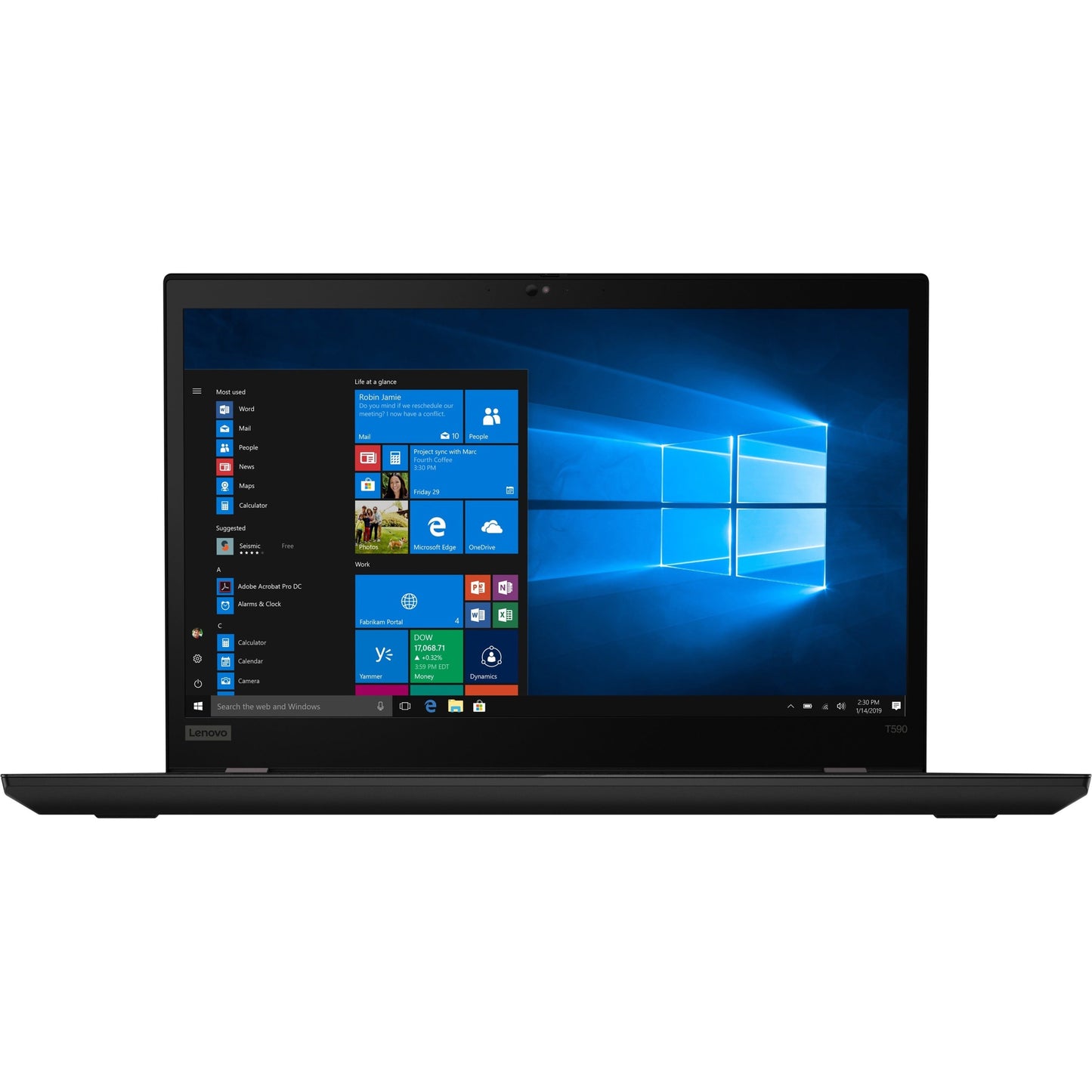 Lenovo ThinkPad T590 20N5S4NK00 15.6" Touchscreen Notebook - Full HD - 1920 x 1080 - Intel Core i7 8th Gen i7-8665U Quad-core (4 Core) 1.90 GHz - 16 GB Total RAM - 512 GB SSD