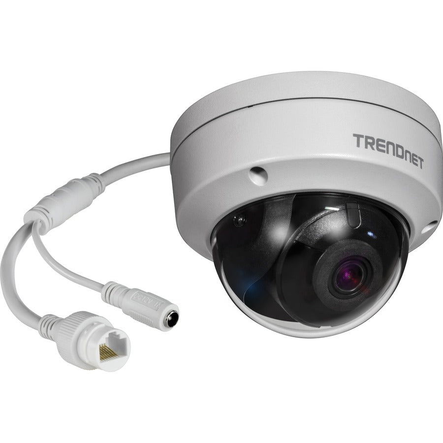 TRENDnet Indoor Outdoor 8MP 4K H.265 120dB WDR PoE Dome Network Camera IP67 Weather Rated Housing SmartCovert IR Night Vision Up To 30m (98 ft.) MicroSD Card Slot White TV-IP1319PI