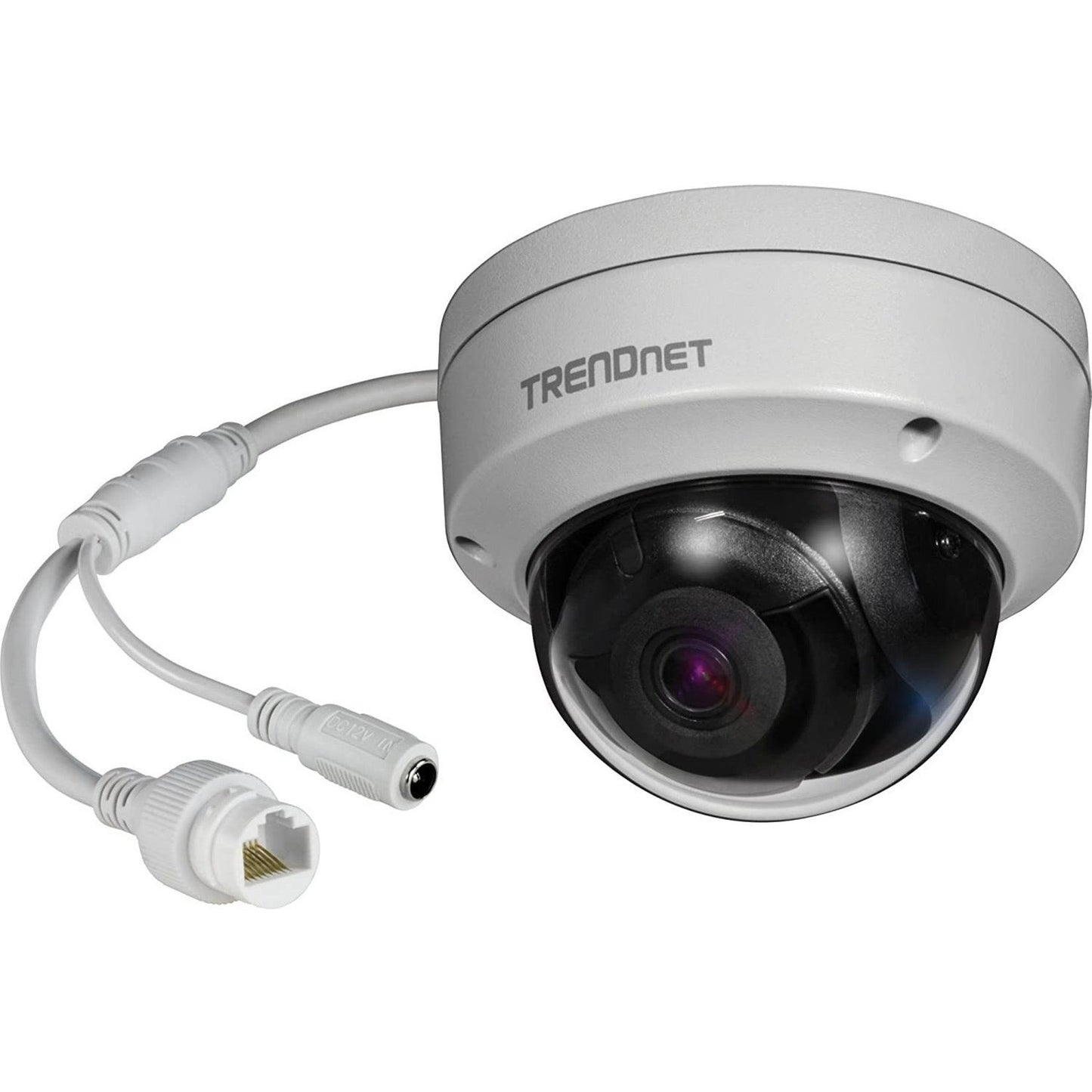 TRENDnet Indoor Outdoor 8MP 4K H.265 120dB WDR PoE Dome Network Camera IP67 Weather Rated Housing SmartCovert IR Night Vision Up To 30m (98 ft.) MicroSD Card Slot White TV-IP1319PI