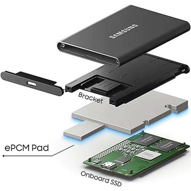 Samsung T7 MU-PC500T/AM 500 GB Portable Solid State Drive - External - PCI Express NVMe - Titan Gray