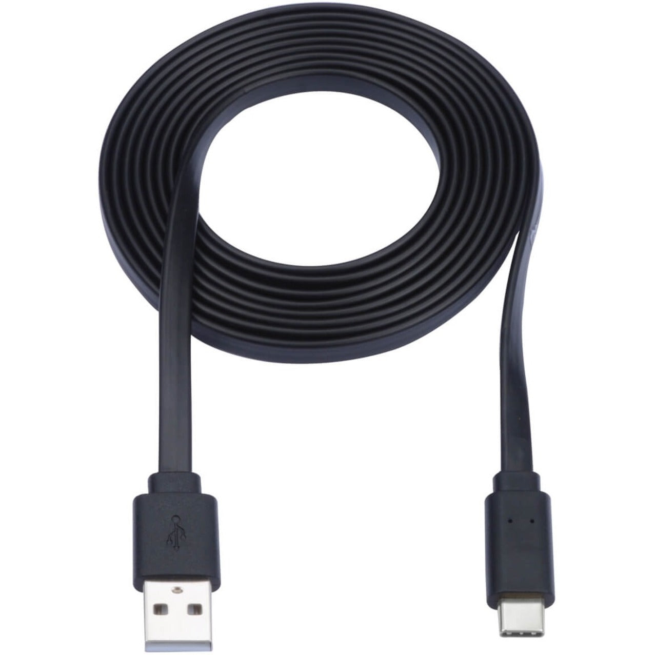 Tripp Lite USB-A to USB C Cable Flat USB 2.0 M/M Thunderbolt 3 Black 6ft