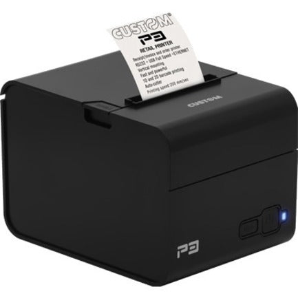 Custom P3 Desktop Direct Thermal Printer - Monochrome - Receipt Print - Ethernet - USB - Serial