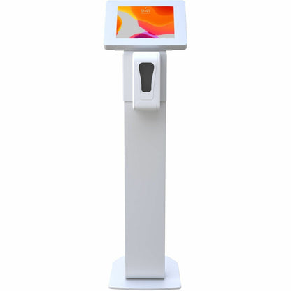 CTA Digital Premium Locking Floor Stand Kiosk with Automatic Soap Dispenser (White)