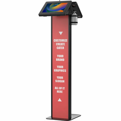 CTA Digital Premium Dual Enclosure Locking Floor Stand Kiosk with Graphic Card Slot and Soap Dispenser Bracket (Black)