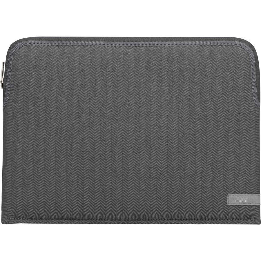 Moshi Pluma Laptop Sleeve for MacBook 13 - Herringbone Gray Ultra-thin Neoprene Fabric with Water-resistant Outer