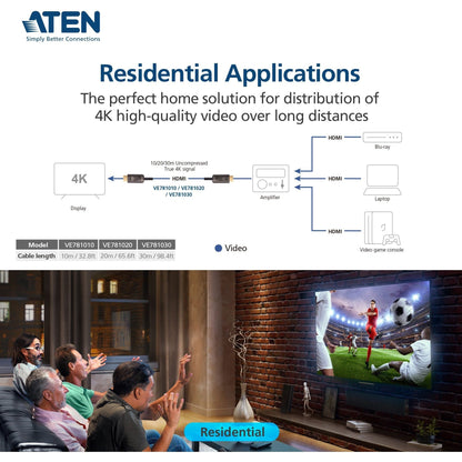 ATEN 10M True 4K HDMI 2.0 Active Optical Cable (True 4K@10m)