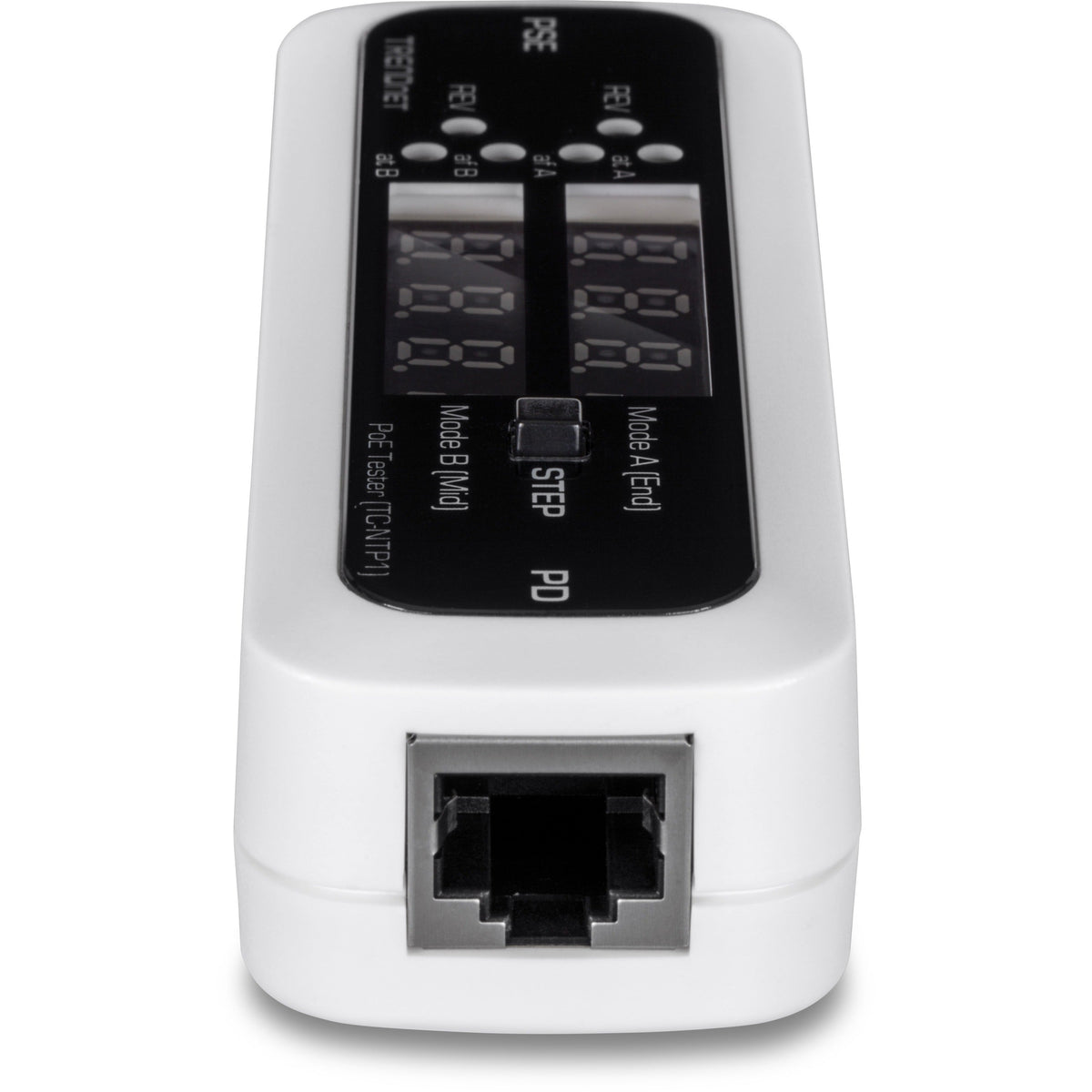 TRENDnet Inline PoE Tester TC-NTP1 Tests 4PPoE PoE+ PoE & Passive PoE Technology Wattage Voltage Amperage Polarity LED Display Battery-Free Troubleshoot PoE Issues IEEE 802.3af/at/bt