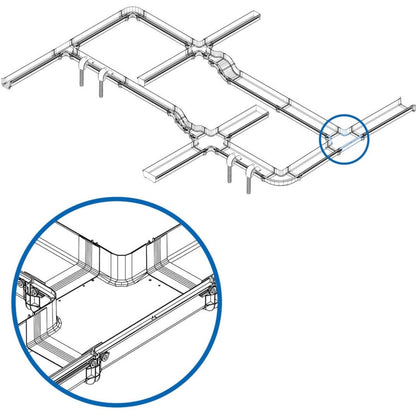 Tripp Lite Toolless Horizontal 90-Degree T-Junction for Fiber Routing System240 mm (10 in)