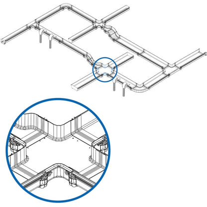 Tripp Lite Toolless Horizontal 4-Way Junction for Fiber Routing System 240 mm (10 in)