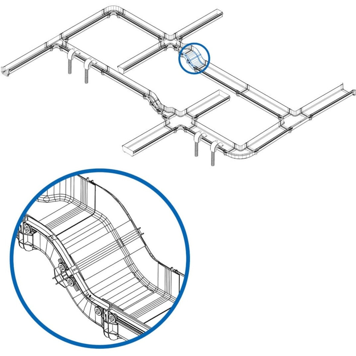 Tripp Lite Toolless 45-Degree Up/Down Ramp Kit for Fiber Routing System 240 mm (10 in)