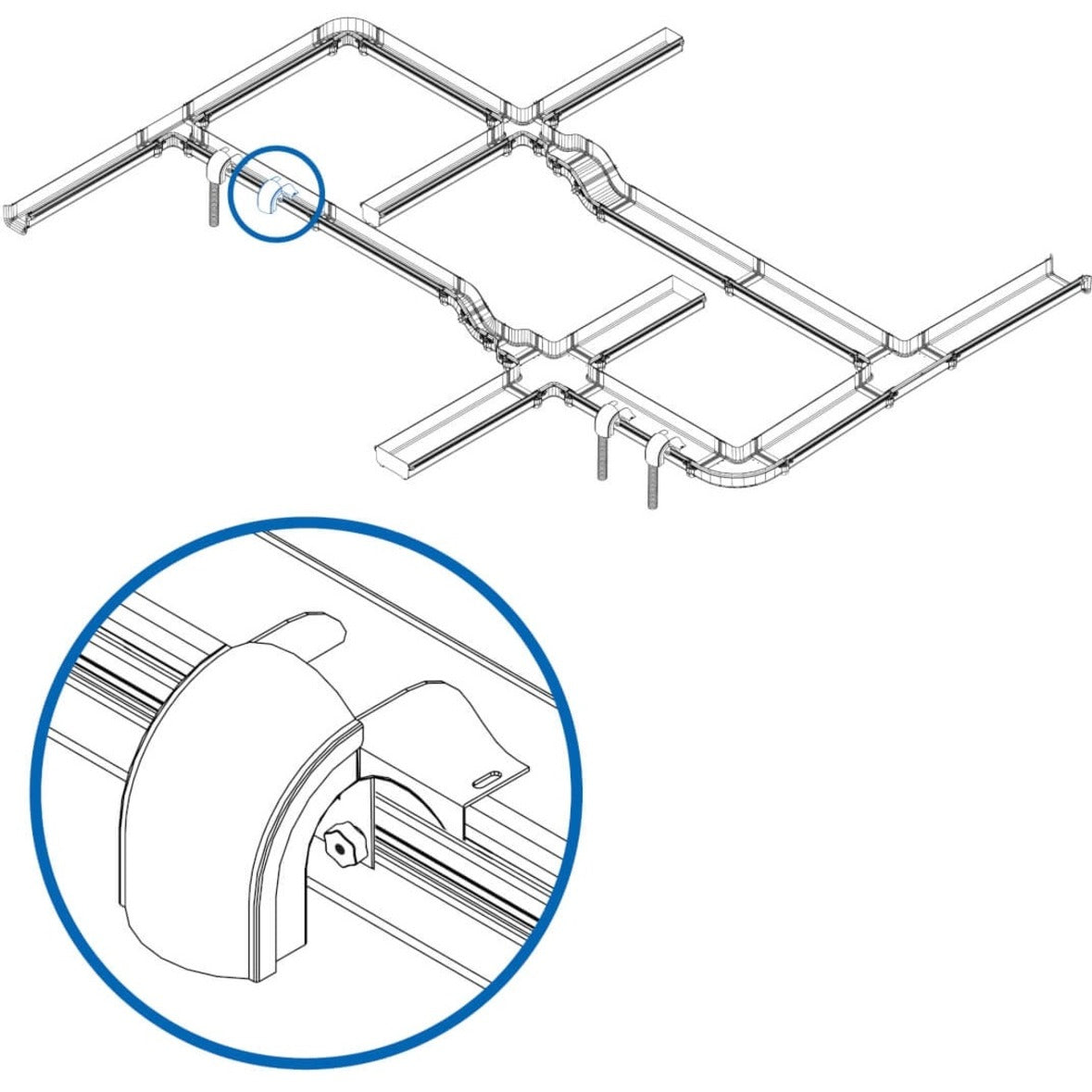 Tripp Lite Toolless Movable Waterfall Adapter Kit for Fiber Routing System 130 mm