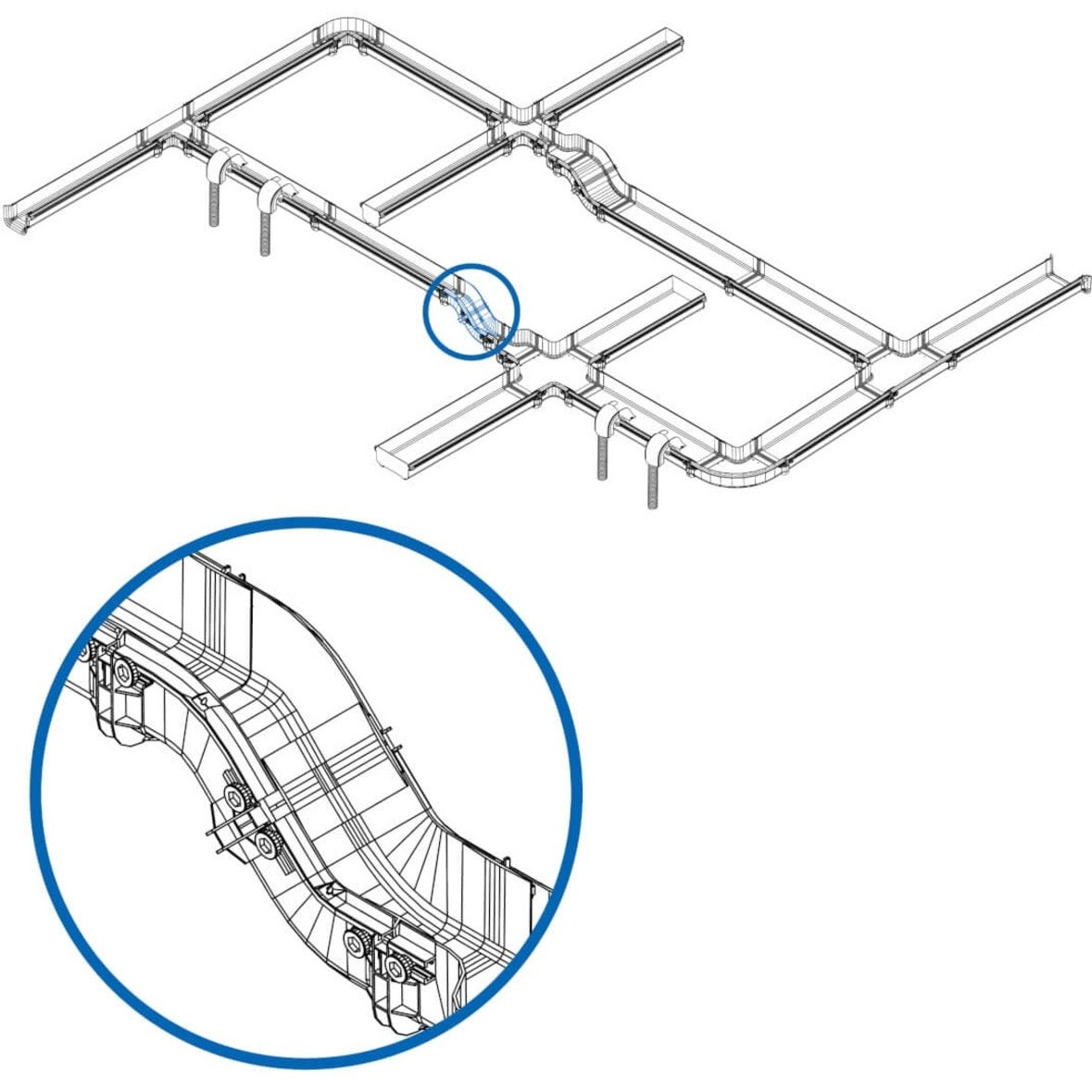 Tripp Lite Toolless 45-Degree Up/Down Ramp Kit for Fiber Routing System 120 mm (5 in.)