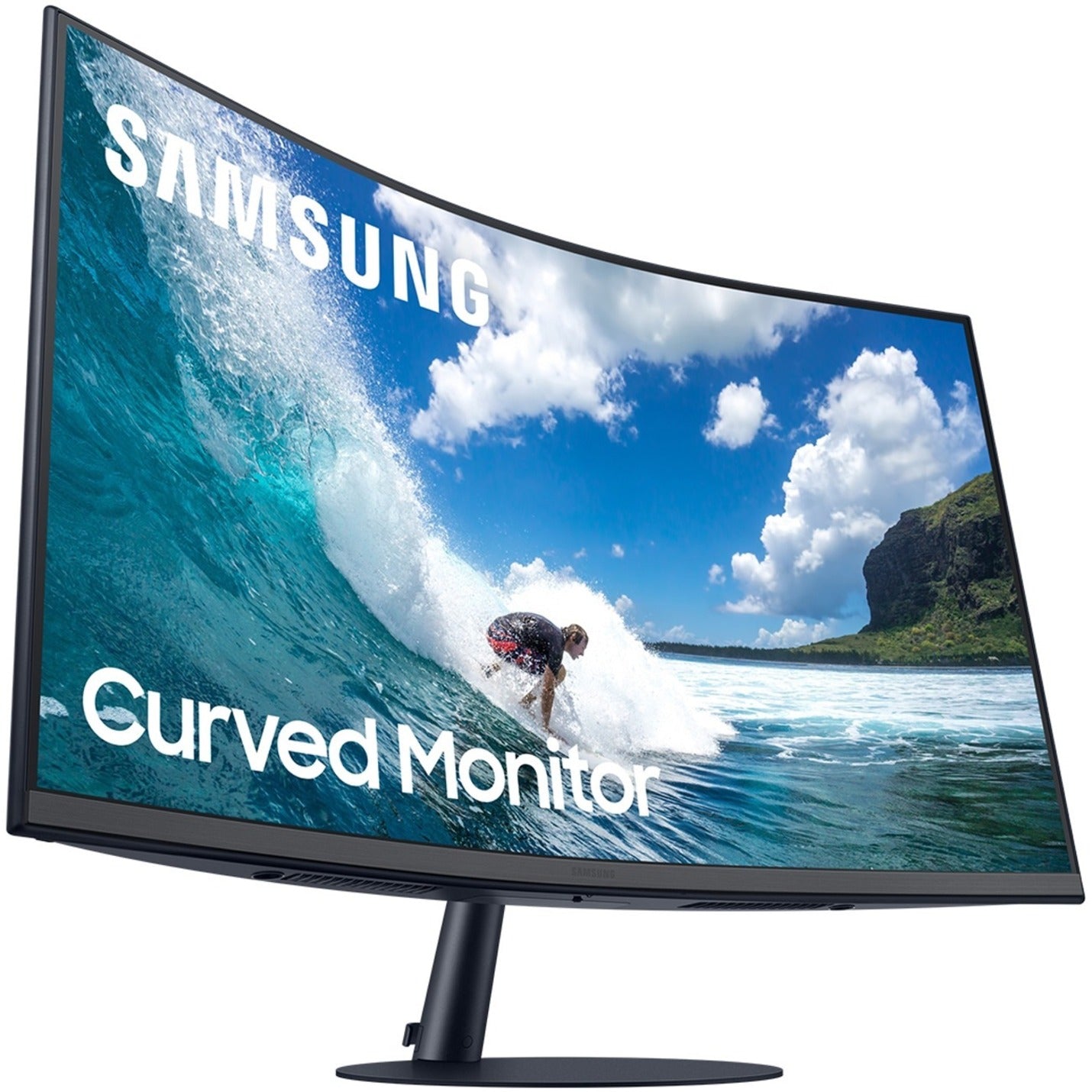 Samsung C27T550FDN 27" Full HD Curved Screen Gaming LCD Monitor - 16:9 - Dark Blue Gray