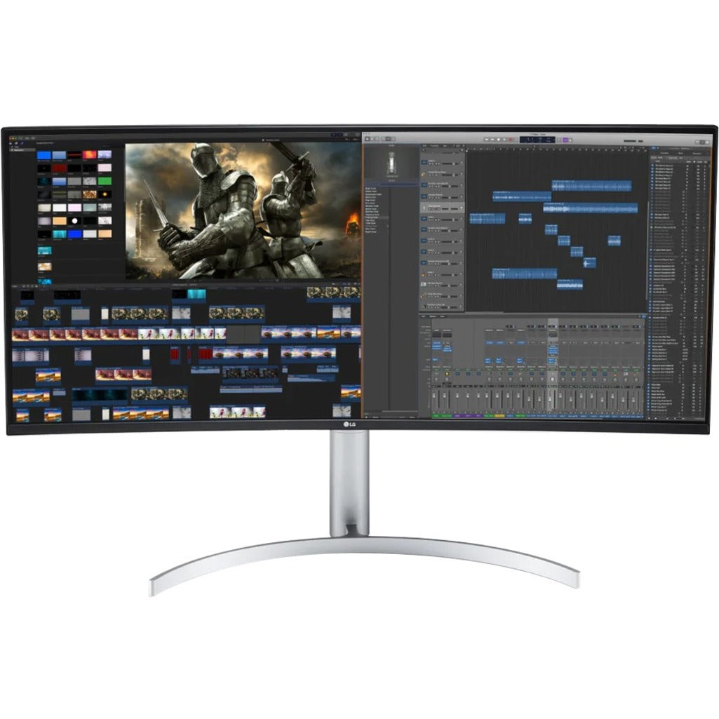 LG Ultrawide 38BN95C-W 38" UW-QHD+ Curved Screen Gaming LCD Monitor - 21:9 - Textured Black Textured White Silver