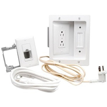On-Q In-Wall TV Power and Cable Management Kit White