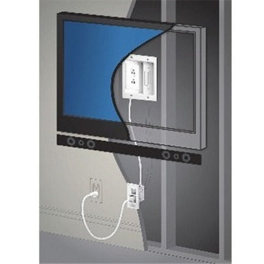 On-Q In-Wall TV Power and Cable Management Kit White