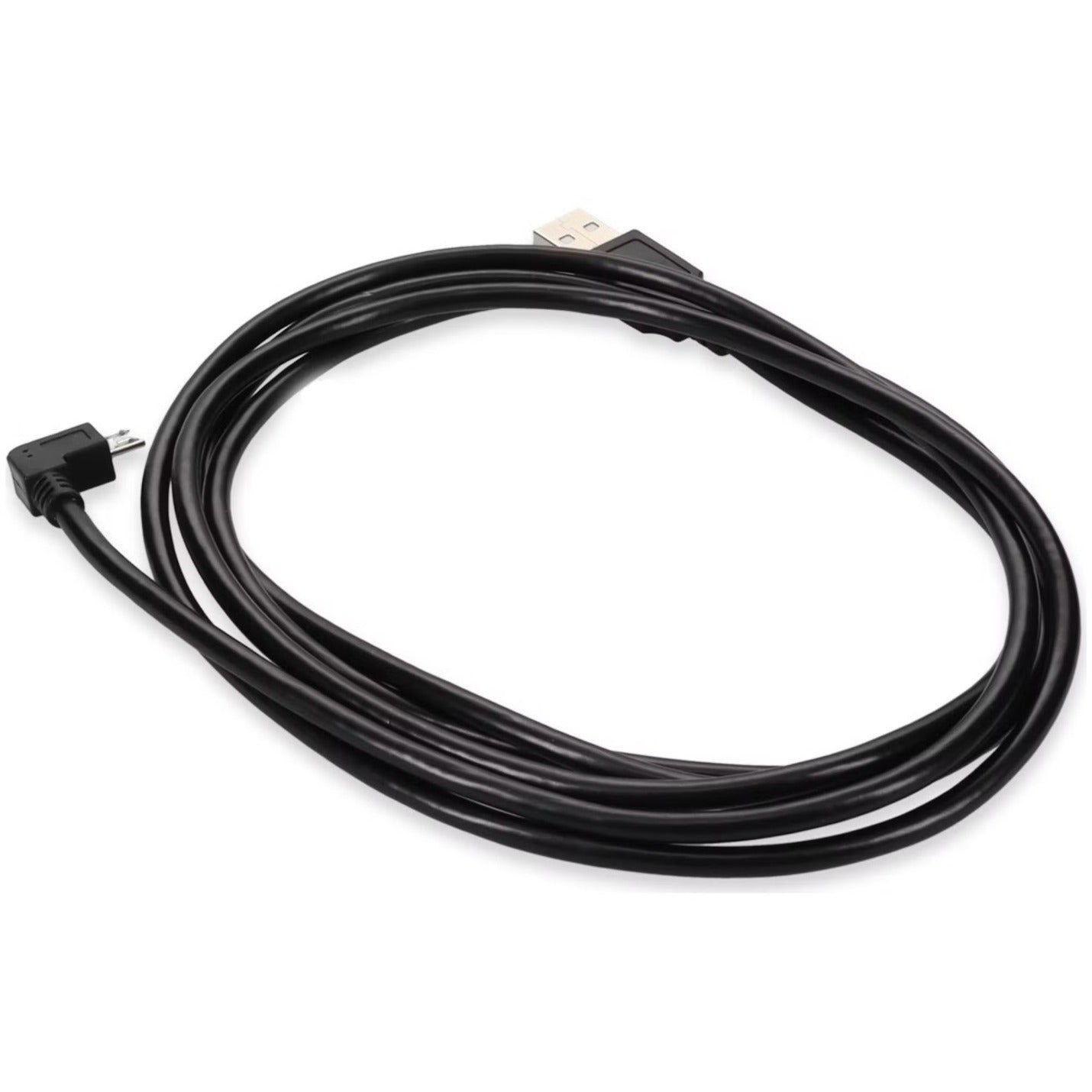 AddOn 6ft USB 2.0 (A) Male to Micro-USB 2.0 (B) Left-Angle Male Black Cable