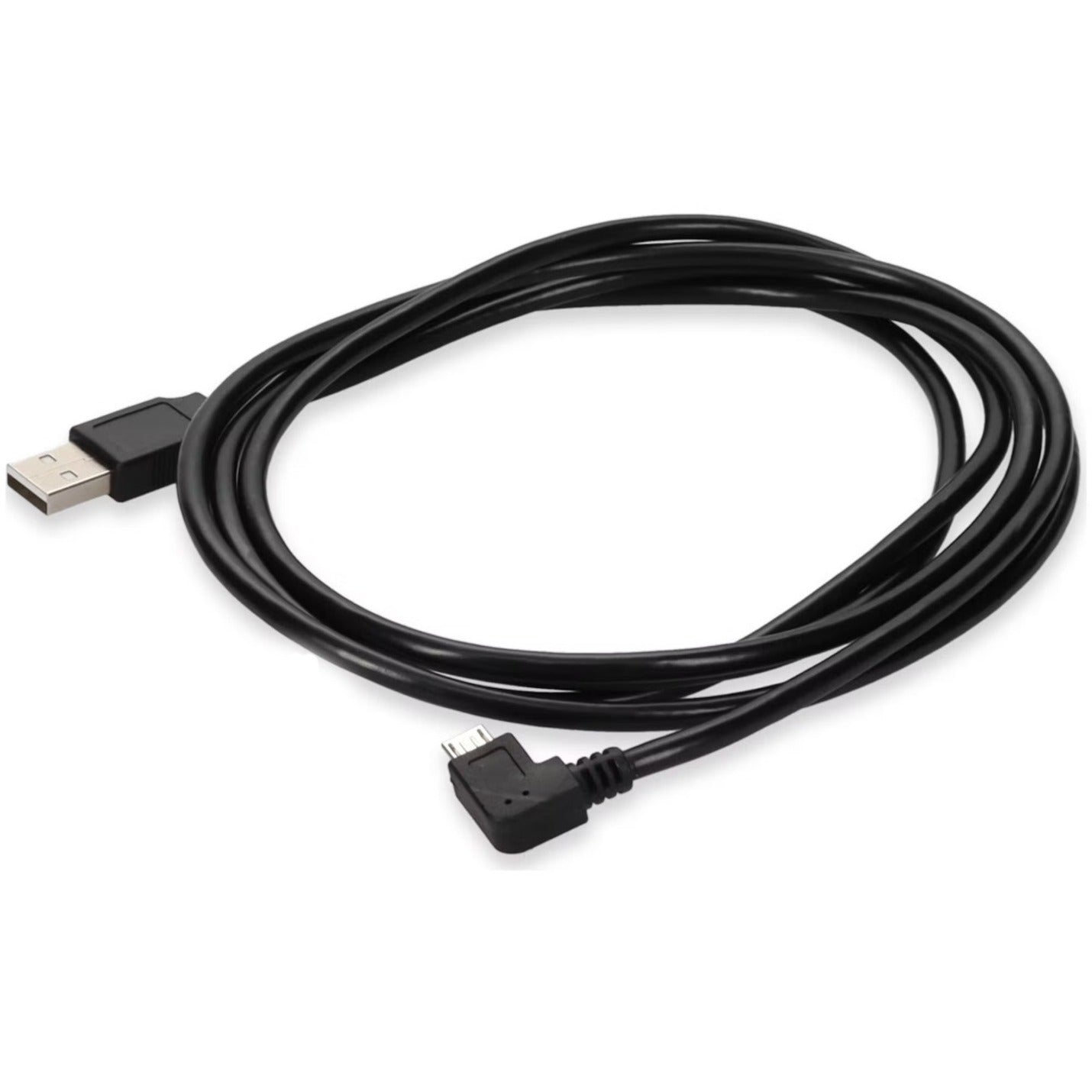 AddOn 6ft USB 2.0 (A) Male to Micro-USB 2.0 (B) Left-Angle Male Black Cable