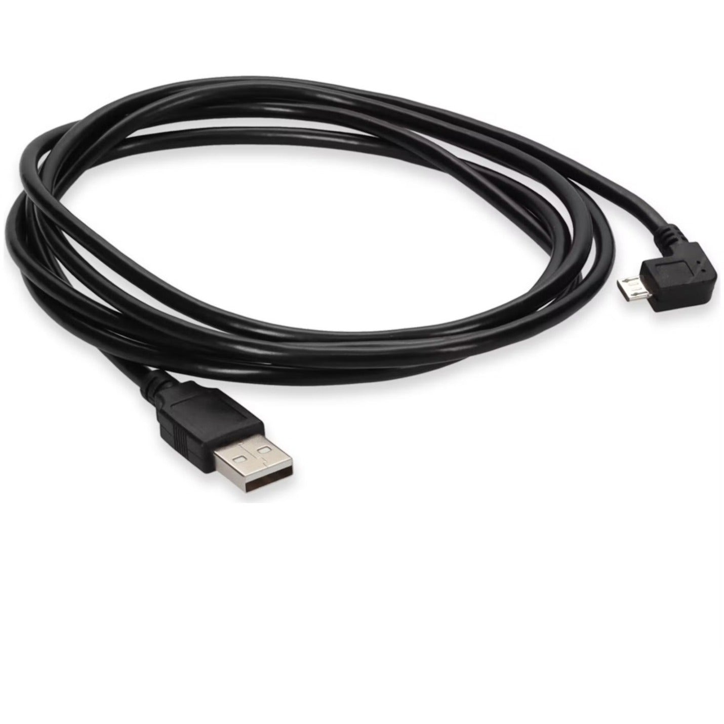 AddOn 6ft USB 2.0 (A) Male to Micro-USB 2.0 (B) Left-Angle Male Black Cable