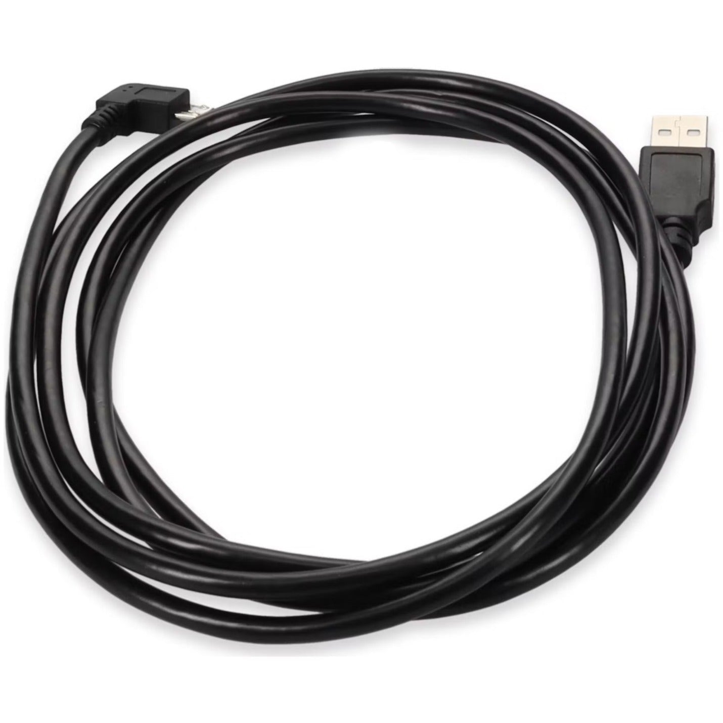 AddOn 6ft USB 2.0 (A) Male to Micro-USB 2.0 (B) Left-Angle Male Black Cable