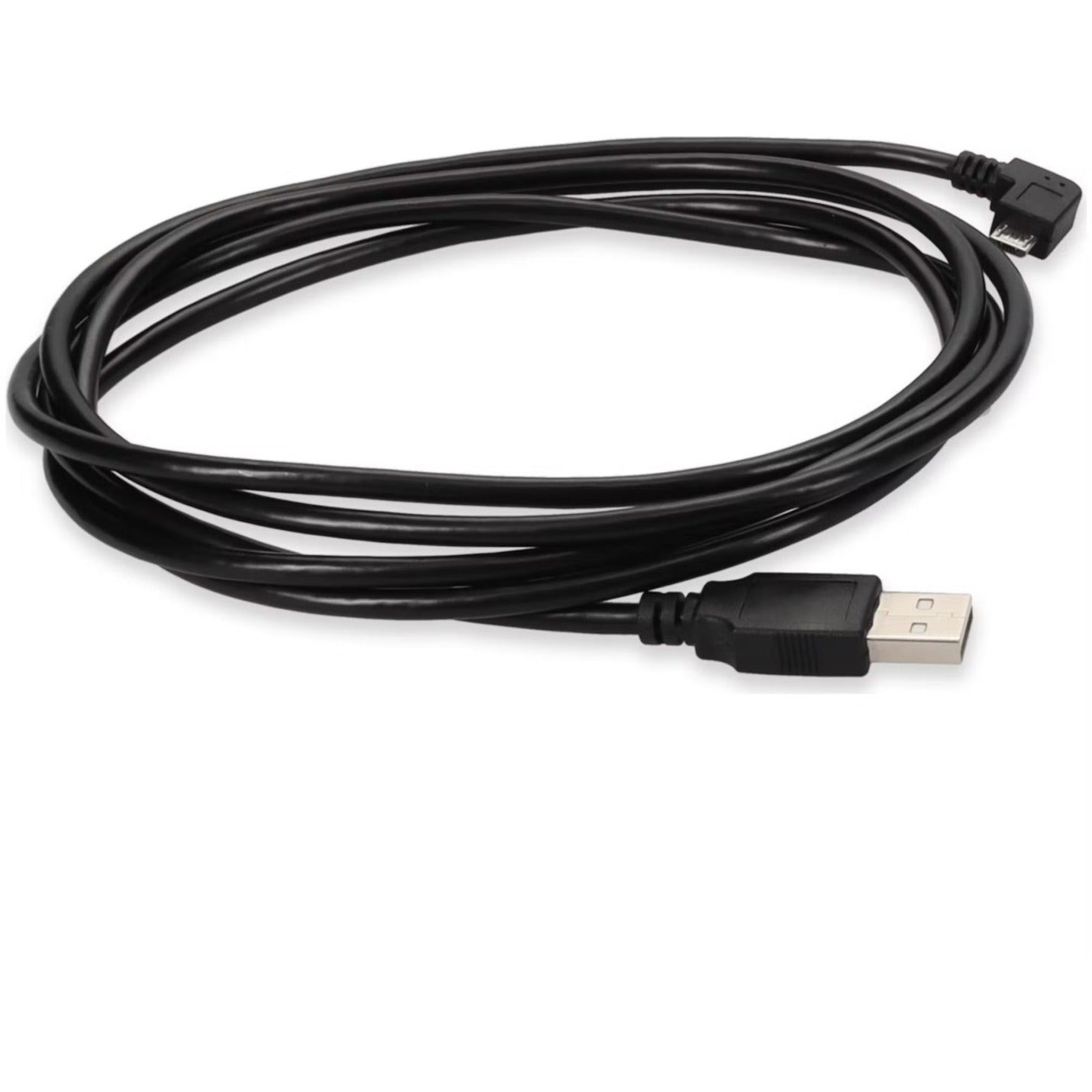 AddOn 6ft USB 2.0 (A) Male to Micro-USB 2.0 (B) Left-Angle Male Black Cable