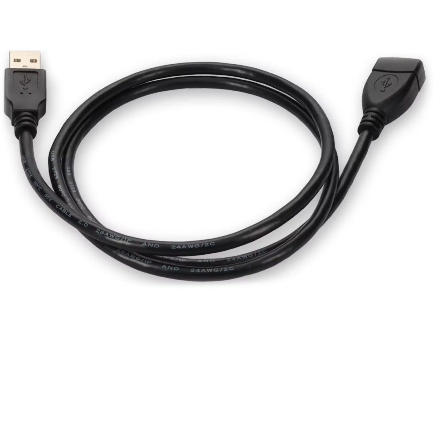 AddOn 5ft USB 2.0 (A) Male to Female Black Cable