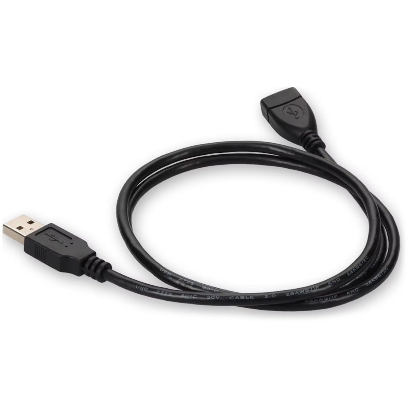 AddOn 5ft USB 2.0 (A) Male to Female Black Cable